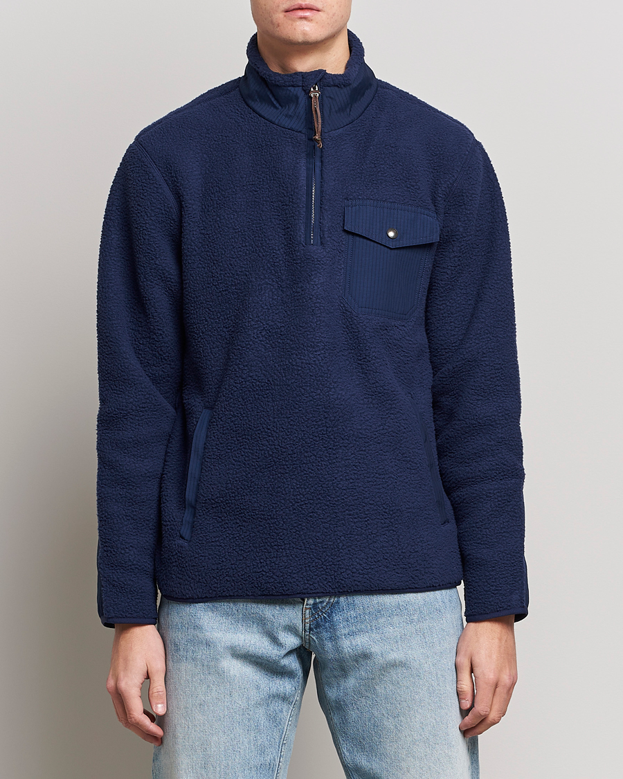 Herr | Tröjor | Polo Ralph Lauren | Curly Sherpa Half Zip Newport Navy