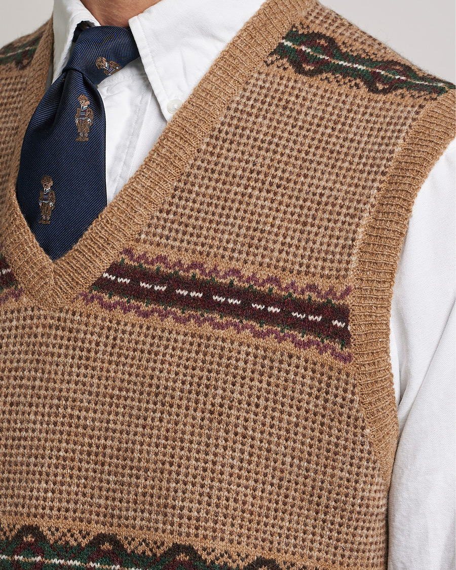 Herr | Tröjor | Polo Ralph Lauren | Wool Fairisle Vest Camel