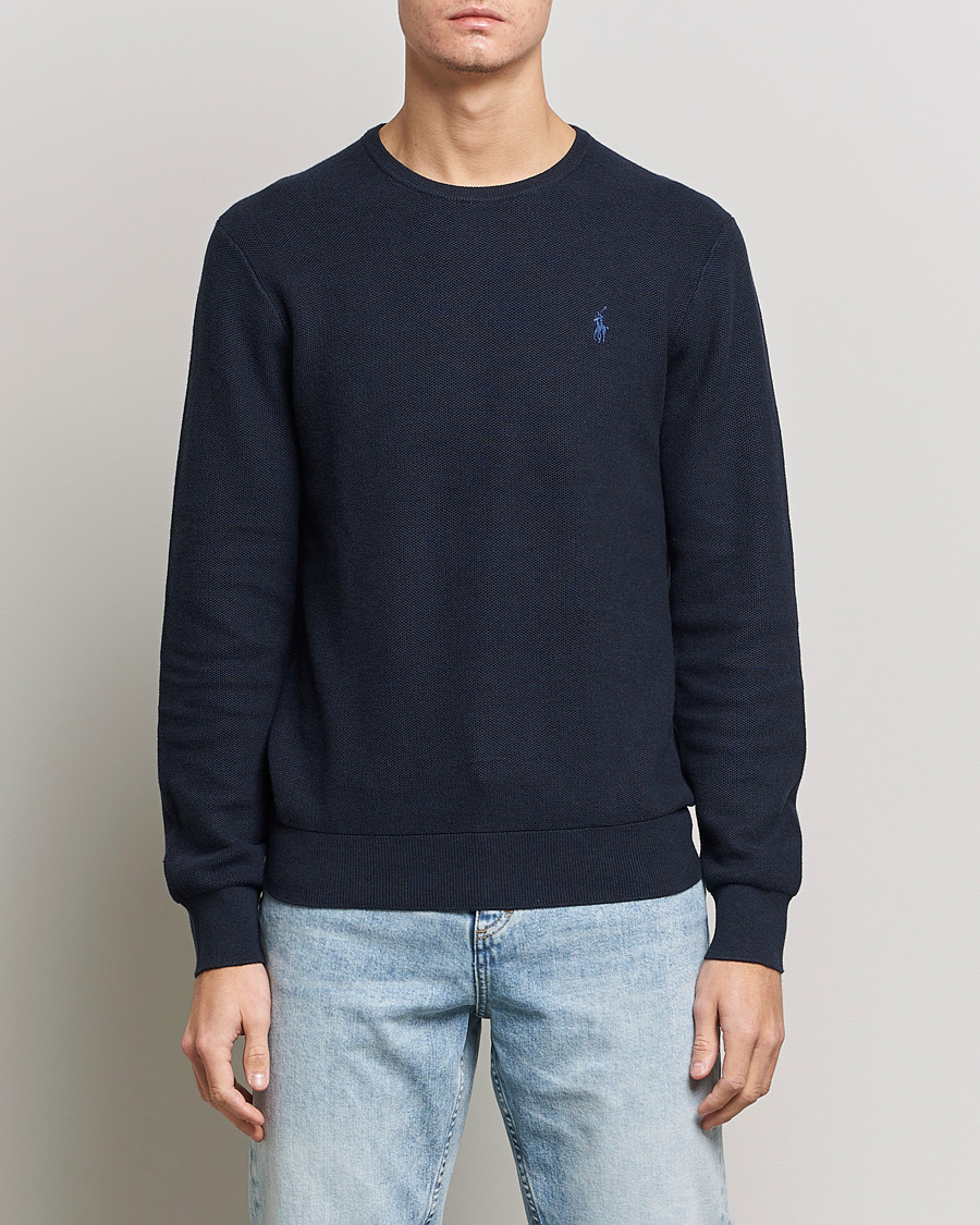 Herr | Tröjor | Polo Ralph Lauren | Textured Crew Neck Sweater Navy Heather