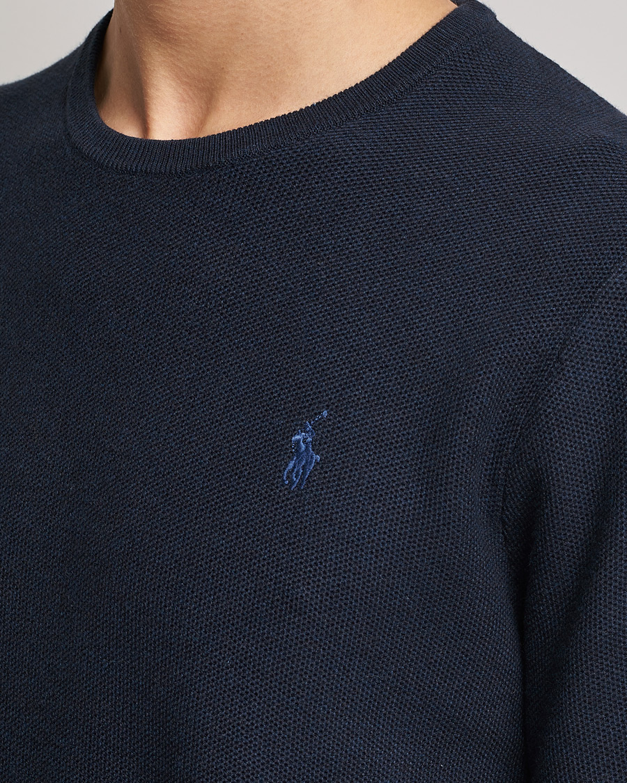 Herr | Tröjor | Polo Ralph Lauren | Textured Crew Neck Sweater Navy Heather