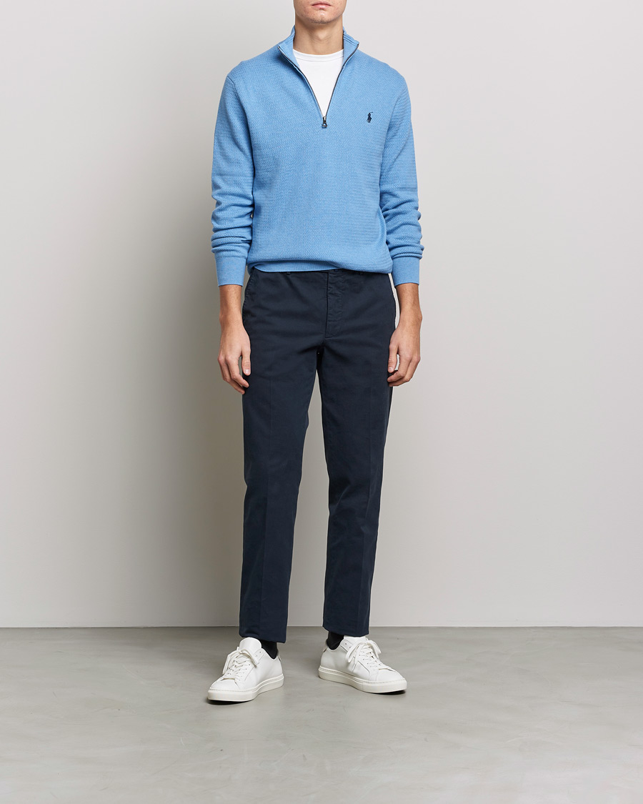 Herr | Tröjor | Polo Ralph Lauren | Textured Half Zip Soft Royal Heather