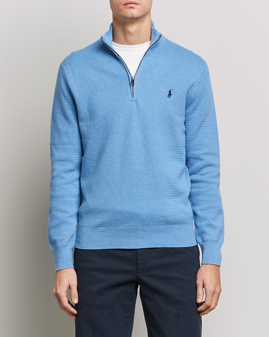 Herr | Tröjor | Polo Ralph Lauren | Textured Half Zip Soft Royal Heather