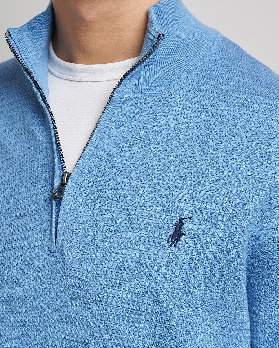 Herr | Tröjor | Polo Ralph Lauren | Textured Half Zip Soft Royal Heather