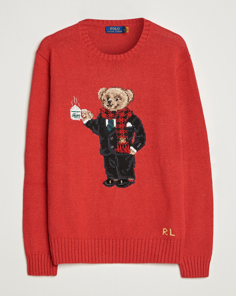 Herr | Tröjor | Polo Ralph Lauren | Lunar New Year Bear Knitted Sweater Red