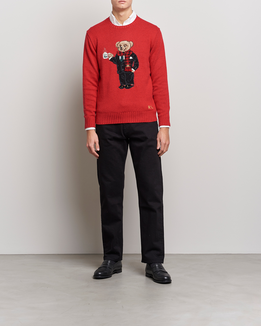 Herr | Tröjor | Polo Ralph Lauren | Lunar New Year Bear Knitted Sweater Red