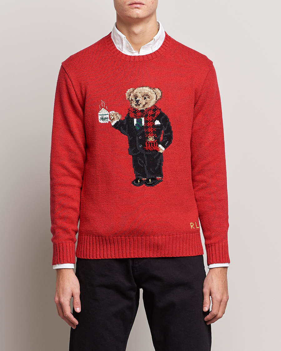 Herr | Tröjor | Polo Ralph Lauren | Lunar New Year Bear Knitted Sweater Red
