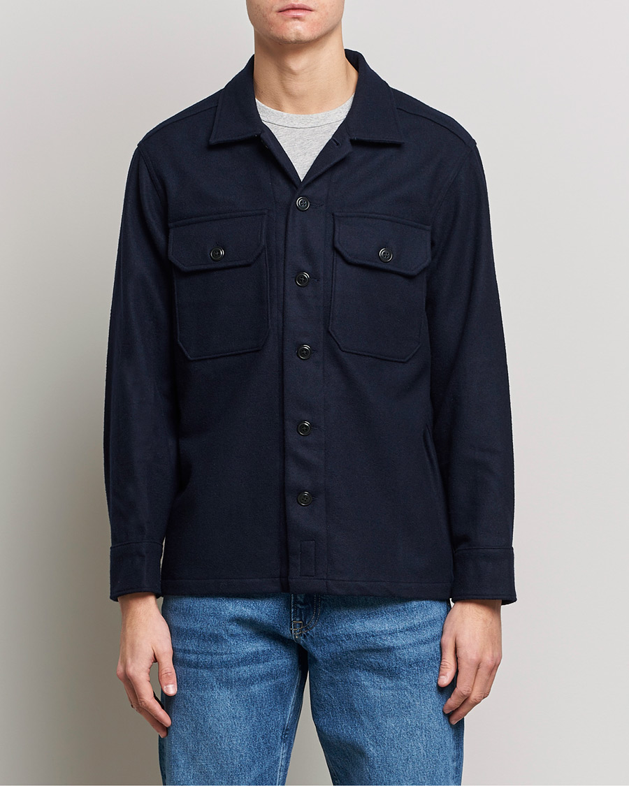 Herr | Vårjackor | Polo Ralph Lauren | Wool/Nylon Pocket Overshirt Collection Navy