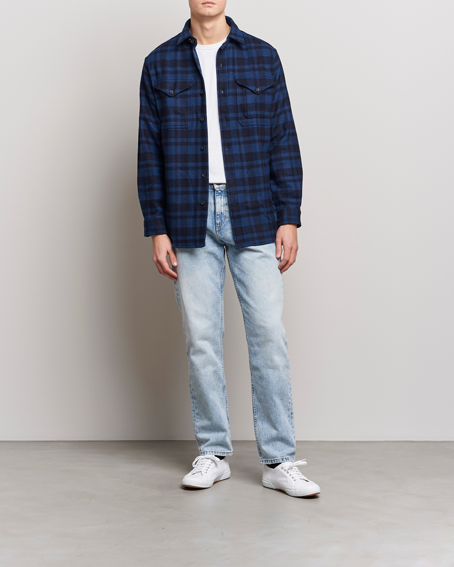 Herr | Skjortor | Polo Ralph Lauren | Wool Blend Checked Overshirt Blue/Navy