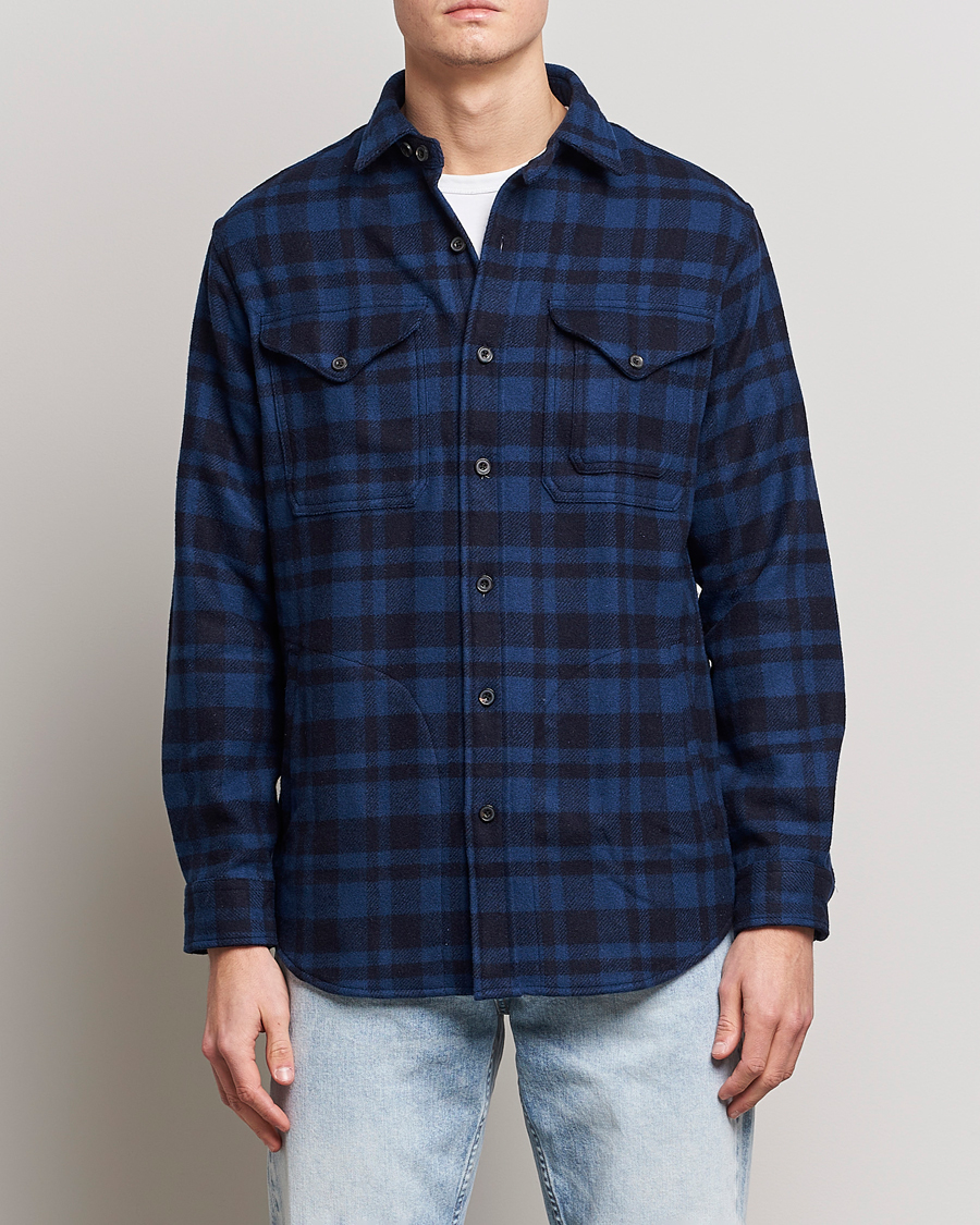 Herr | Vårjackor | Polo Ralph Lauren | Wool Blend Checked Overshirt Blue/Navy