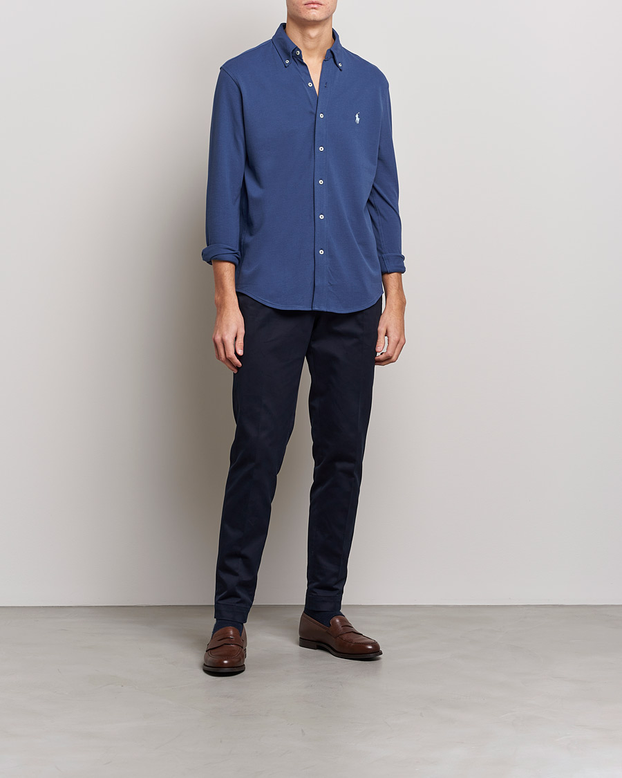 Herr | Skjortor | Polo Ralph Lauren | Featherweight Mesh Shirt Light Navy