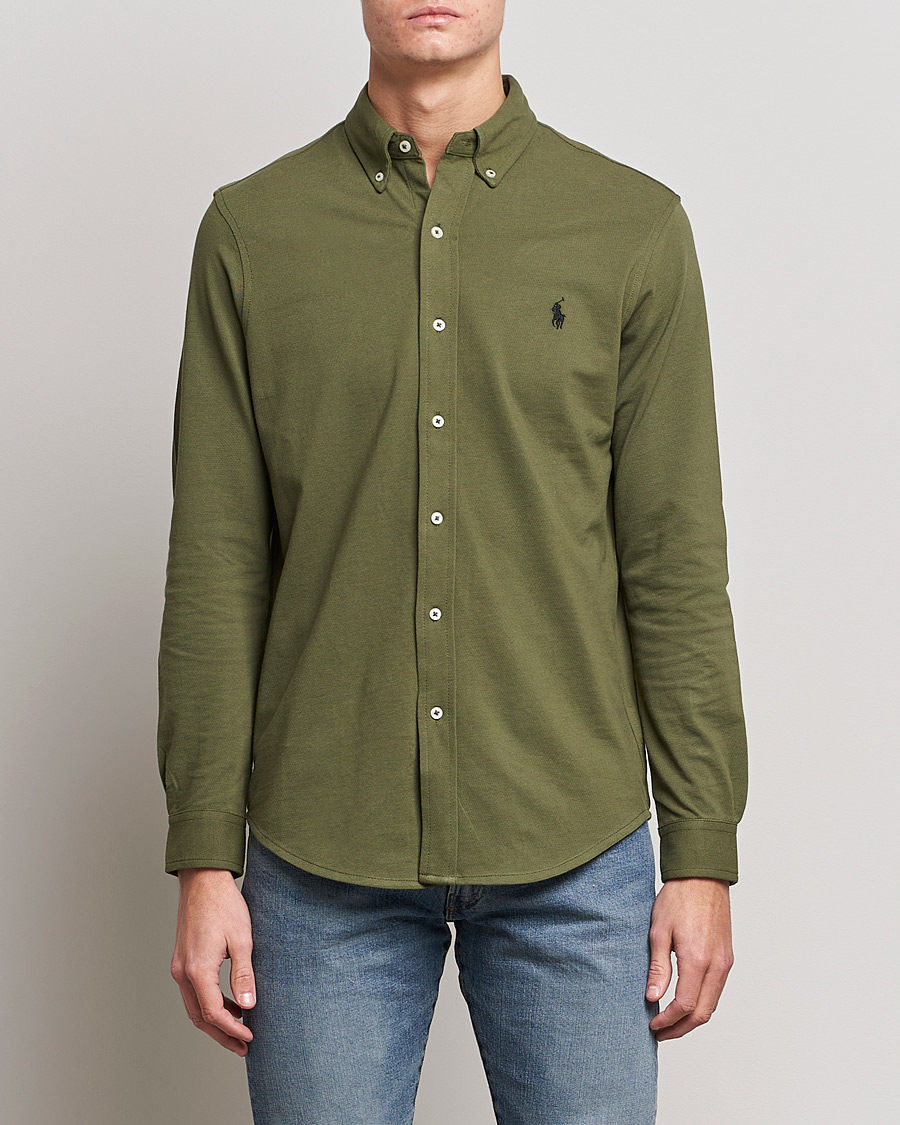 Herr | Casual | Polo Ralph Lauren | Slim Fit Featherweight Mesh Shirt Dark Sage