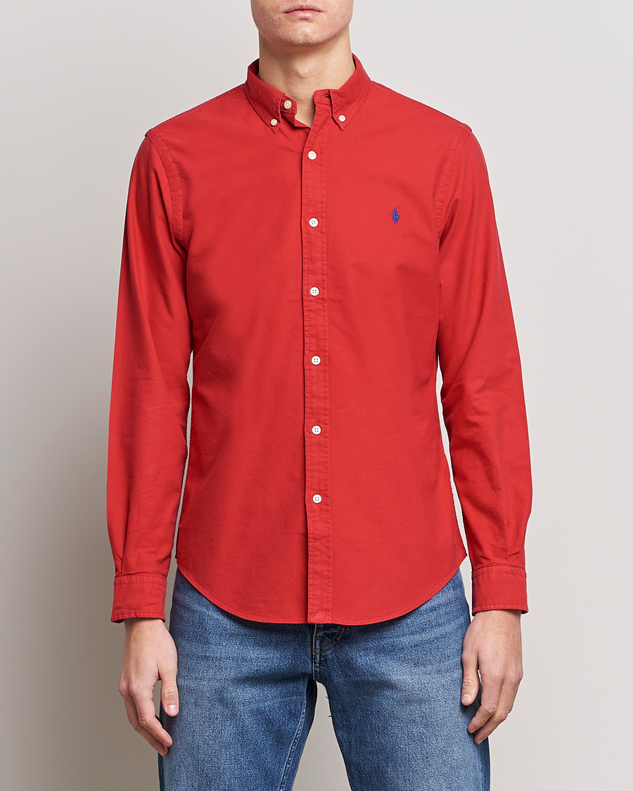 Herr | Skjortor | Polo Ralph Lauren | Slim Fit Garment Dyed Oxford Shirt Red