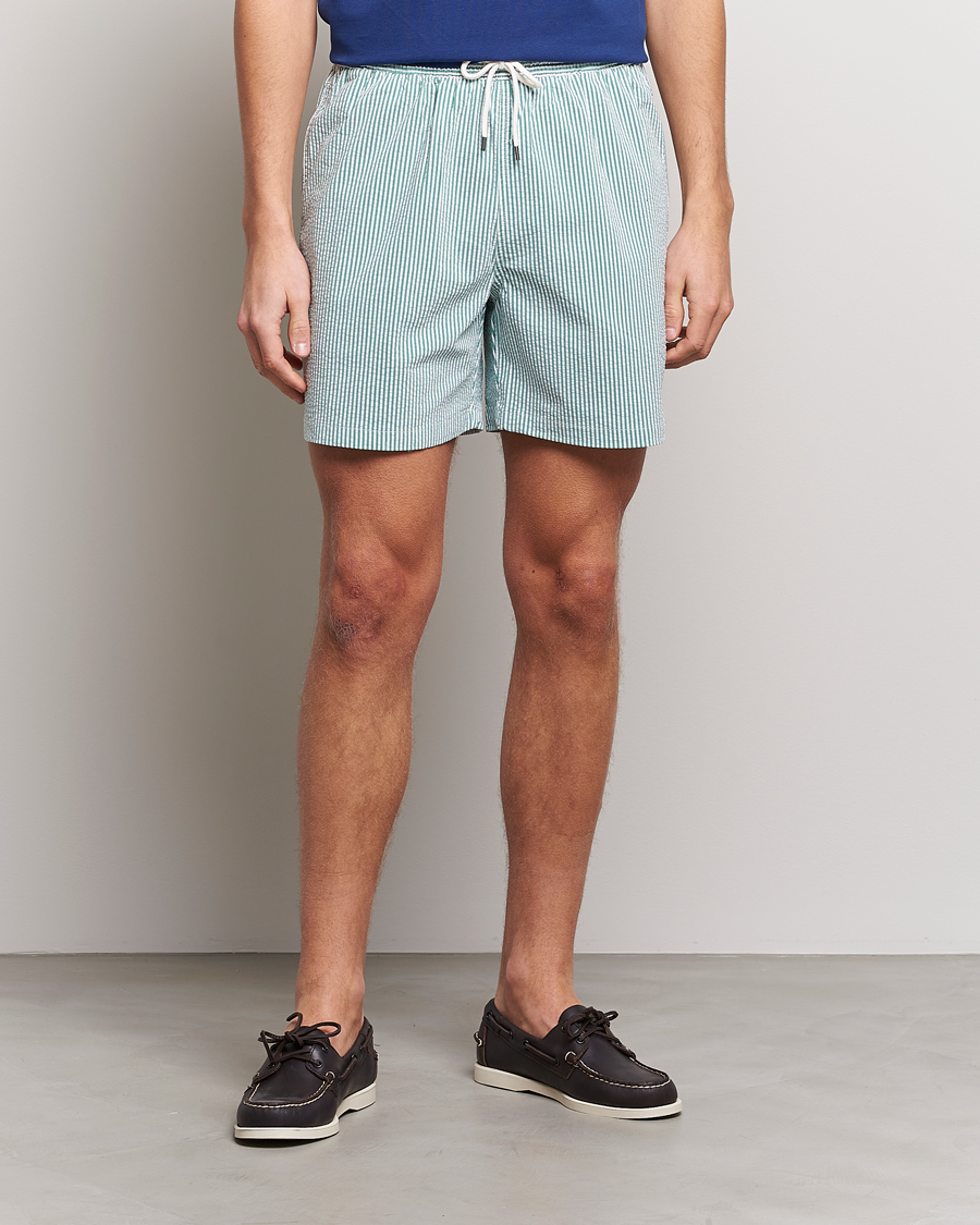 Herr | Badbyxor | Polo Ralph Lauren | Recycled Traveler Seersucker Swimshorts Green