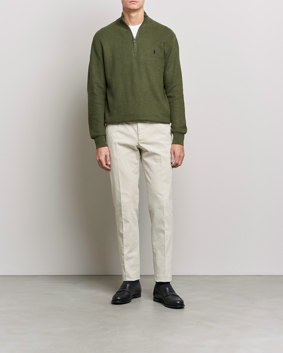 Herr | Tröjor | Polo Ralph Lauren | Cotton Half Zip Olive Heather