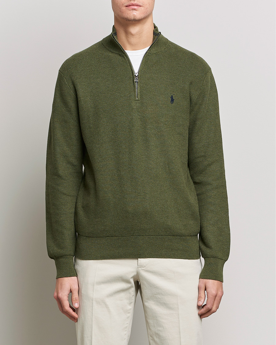 Herr | Tröjor | Polo Ralph Lauren | Cotton Half Zip Olive Heather