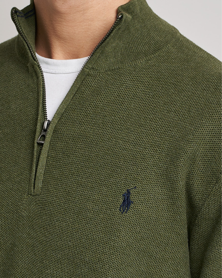 Herr | Tröjor | Polo Ralph Lauren | Cotton Half Zip Olive Heather