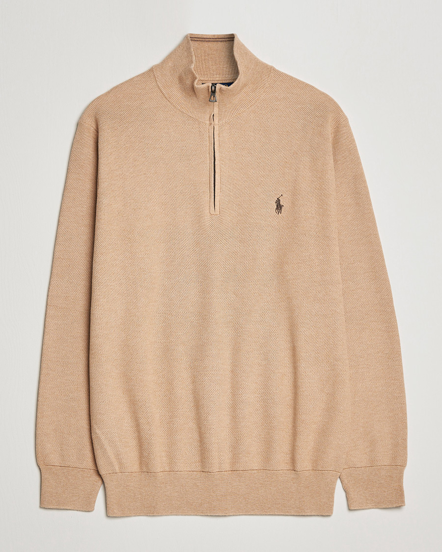 Herr | Tröjor | Polo Ralph Lauren | Cotton Half Zip Camel Melange