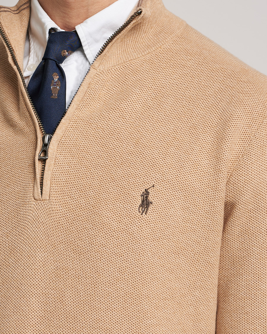 Herr | Tröjor | Polo Ralph Lauren | Cotton Half Zip Camel Melange