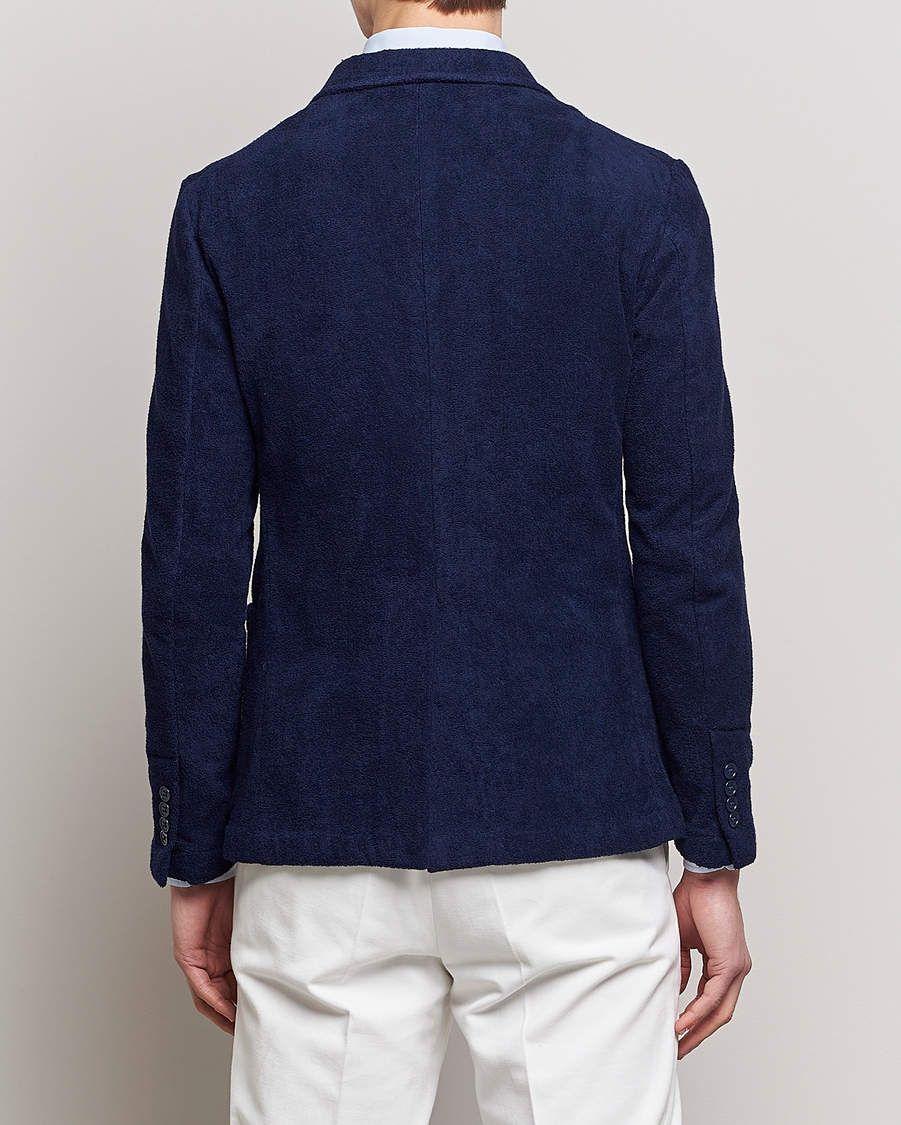 Herr | Kavajer | Ralph Lauren Purple Label | Knitted Terry Cloth Blazer Navy