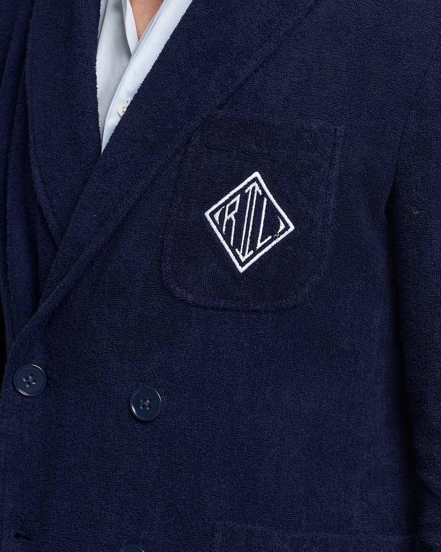 Herr | Kavajer | Ralph Lauren Purple Label | Knitted Terry Cloth Blazer Navy