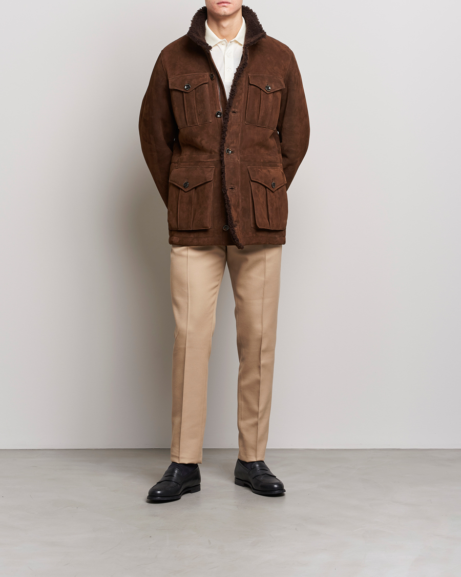 Herr | Byxor | Ralph Lauren Purple Label | Cavalry Twill Trousers Tan