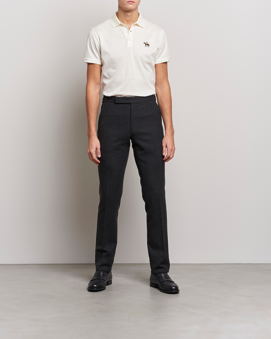 Herr | Pikéer | Ralph Lauren Purple Label | Mercerized Cotton Polo Classic Cream