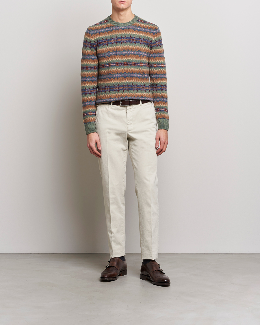 Herr | Tröjor | Ralph Lauren Purple Label | Fairisle Jacquard Sweater Tan Multi