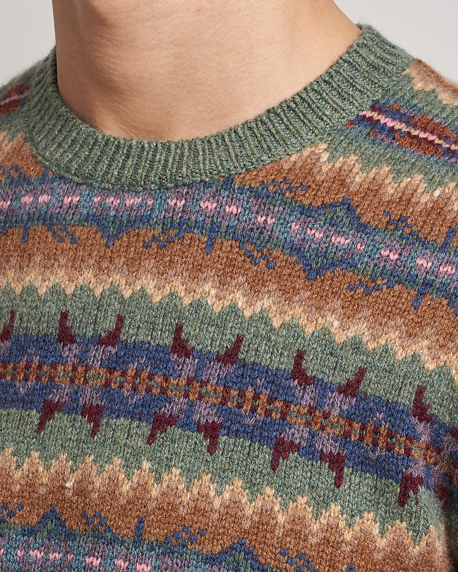 Herr | Tröjor | Ralph Lauren Purple Label | Fairisle Jacquard Sweater Tan Multi