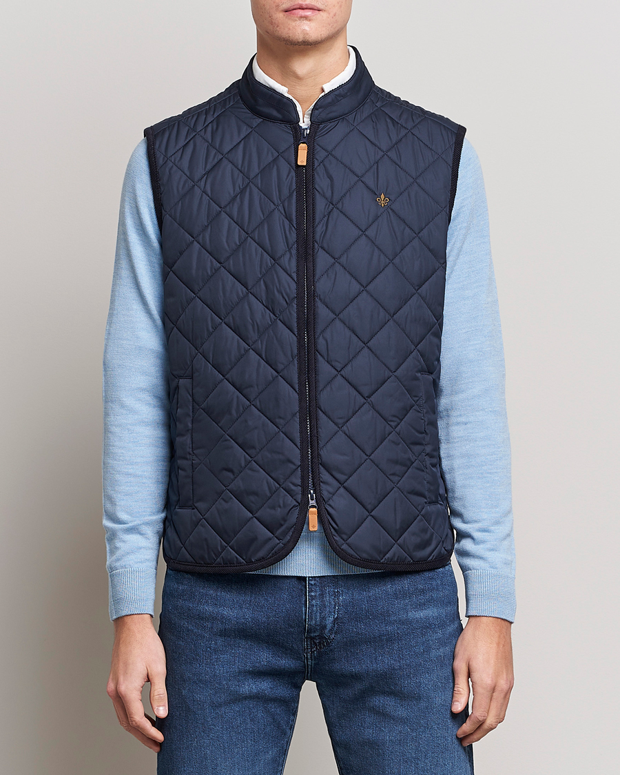 Herr | Morris Teddy Quilted Vest Old Blue | Morris | Teddy Quilted Vest Old Blue