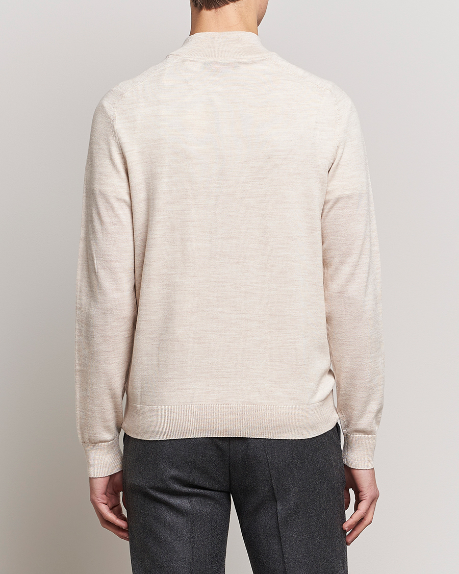 Herr | Tröjor | Morris | John Merino Half Zip Ecru