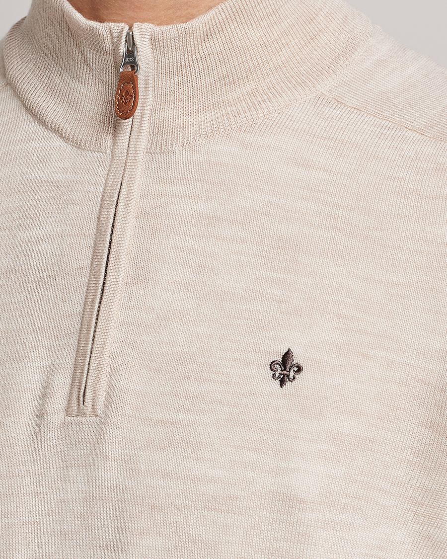 Herr | Tröjor | Morris | John Merino Half Zip Ecru
