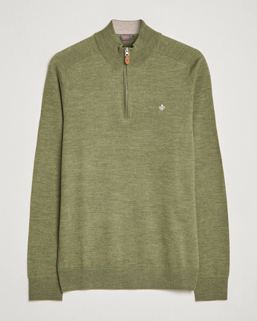 Herr | Tröjor | Morris | John Merino Half Zip Sage Green