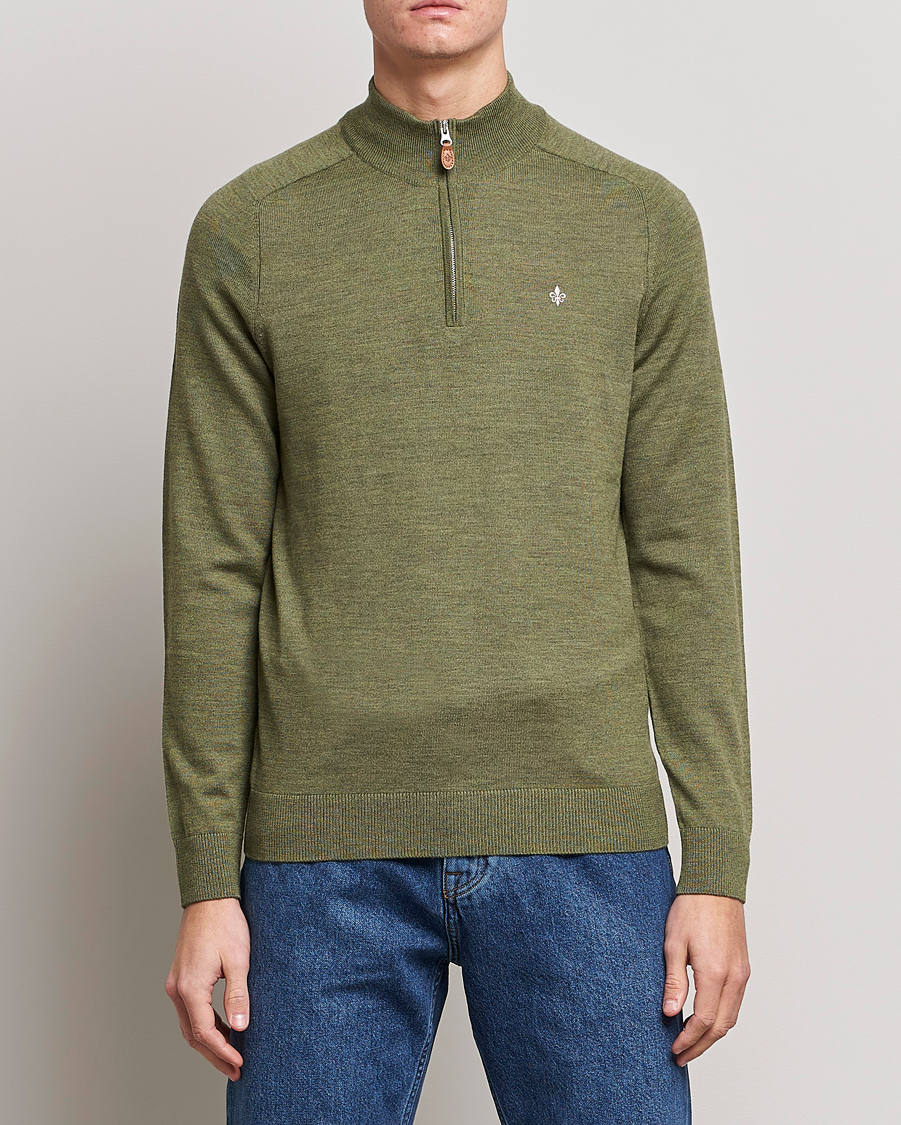 Herr | Tröjor | Morris | John Merino Half Zip Sage Green