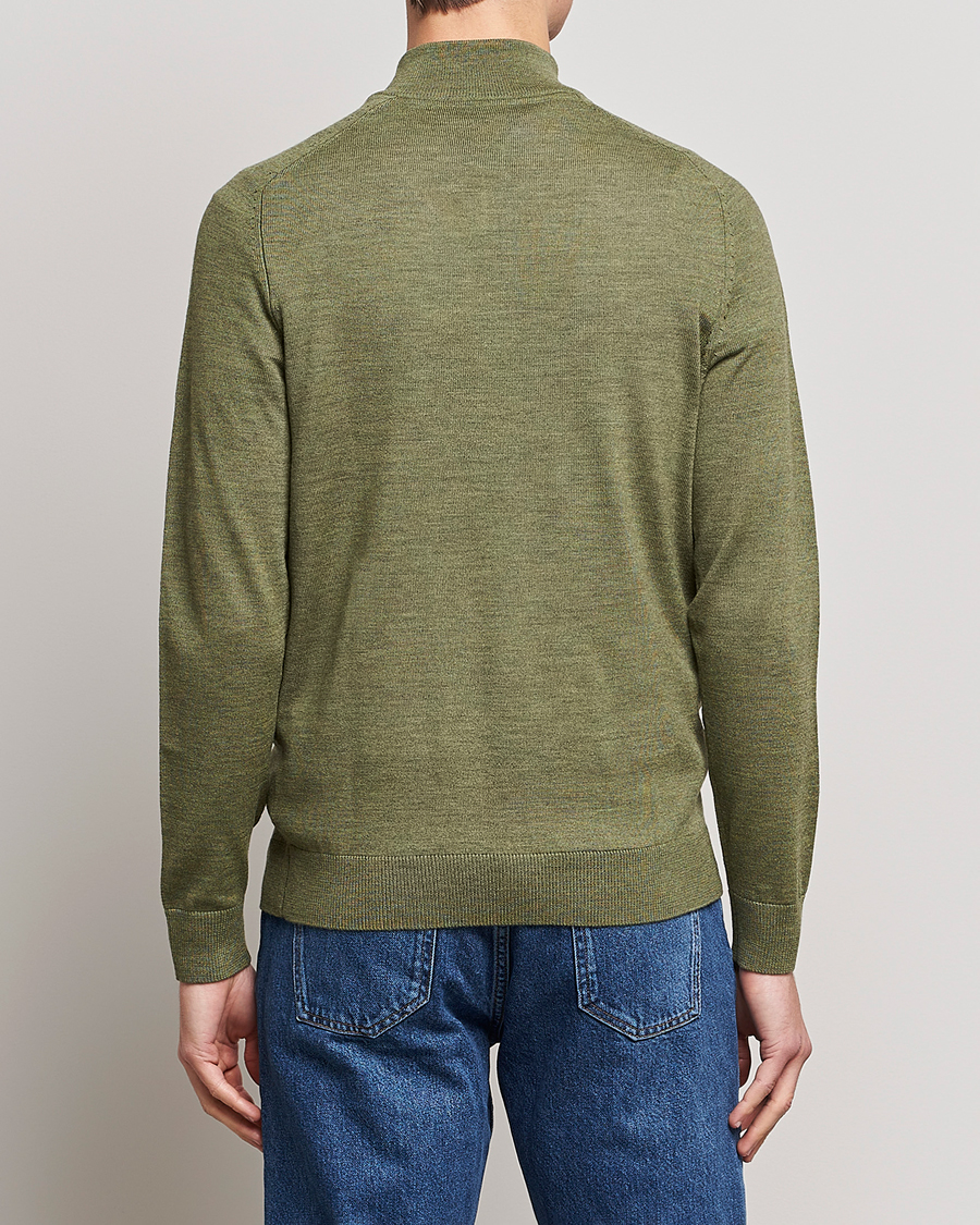 Herr | Tröjor | Morris | John Merino Half Zip Sage Green