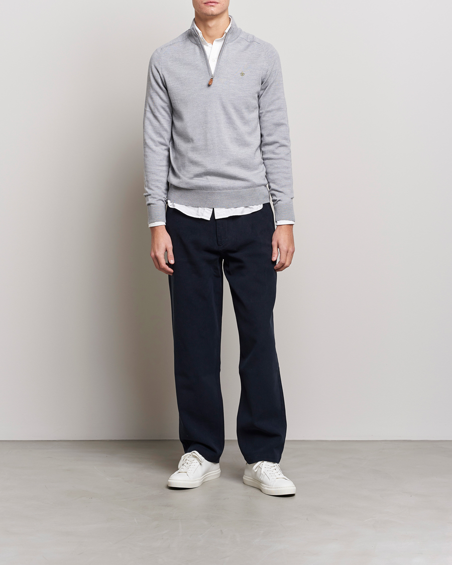 Herr | Tröjor | Morris | John Merino Half Zip Grey
