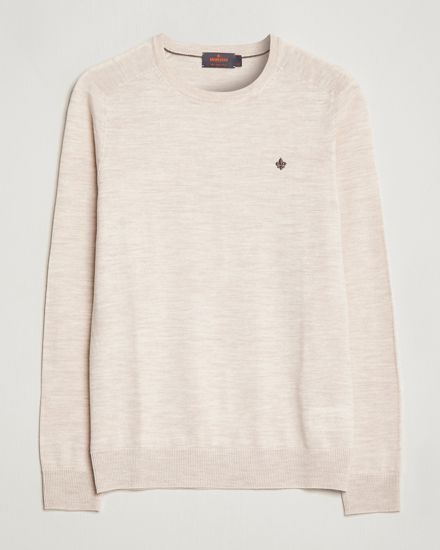 Herr | Tröjor | Morris | Merino Crew Neck Pullover Ecru