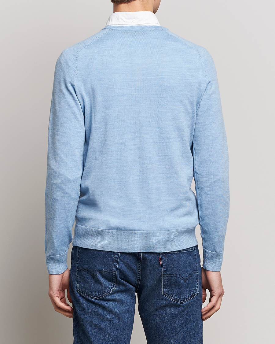 Herr | Tröjor | Morris | Merino Crew Neck Pullover Light Blue