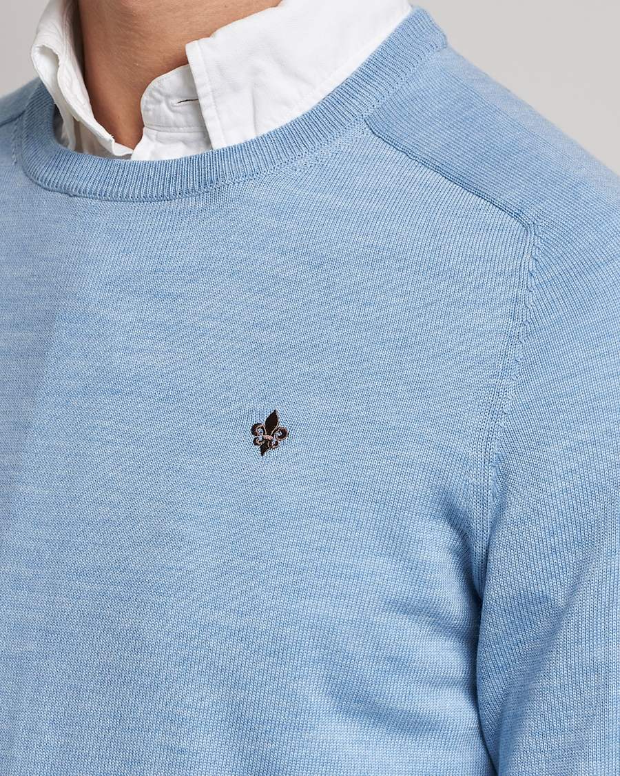 Herr | Tröjor | Morris | Merino Crew Neck Pullover Light Blue