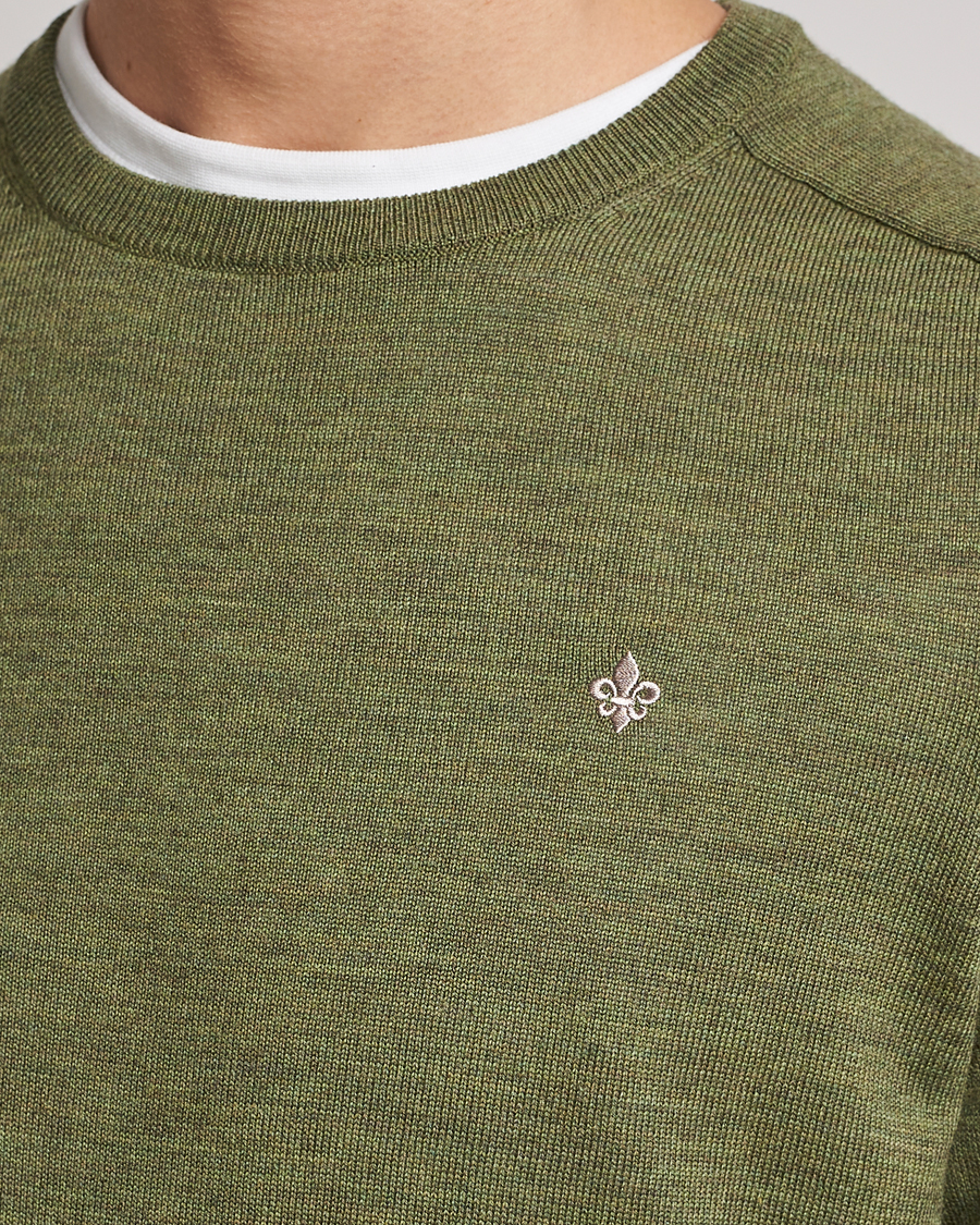 Herr | Tröjor | Morris | Merino Crew Neck Pullover Sage Green