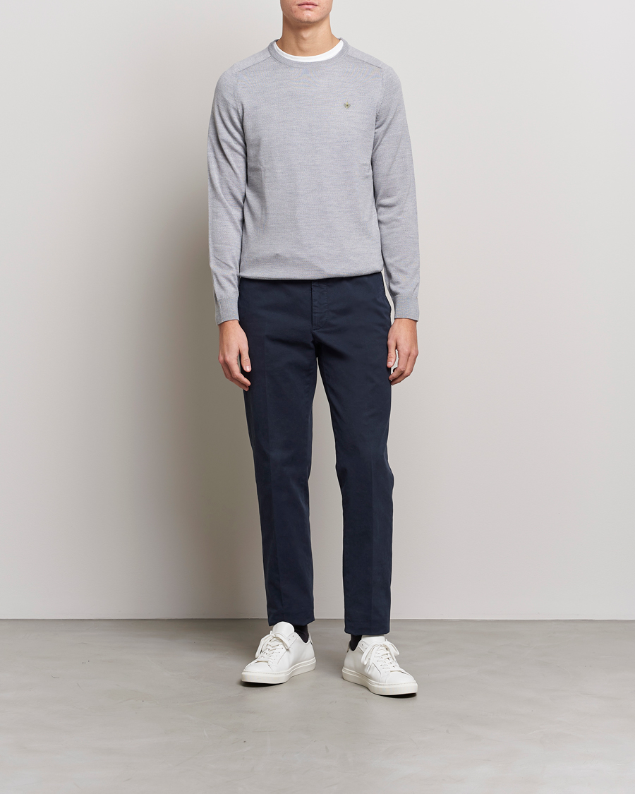 Herr | Tröjor | Morris | Merino Crew Neck Pullover Grey