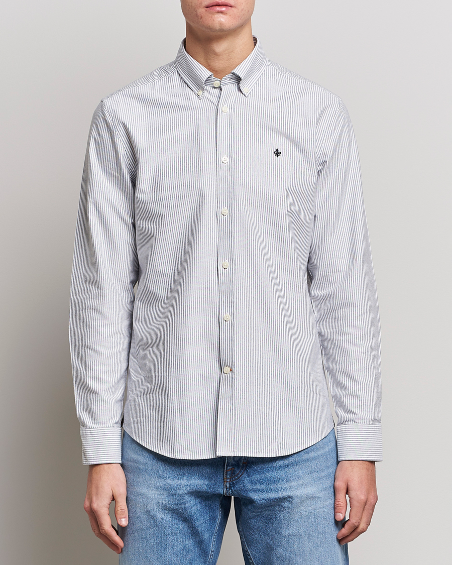 Herr | Casual | Morris | Douglas Striped Oxford Shirt Blue