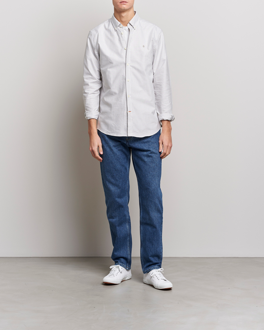 Herr | Skjortor | Morris | Douglas Striped Oxford Brown