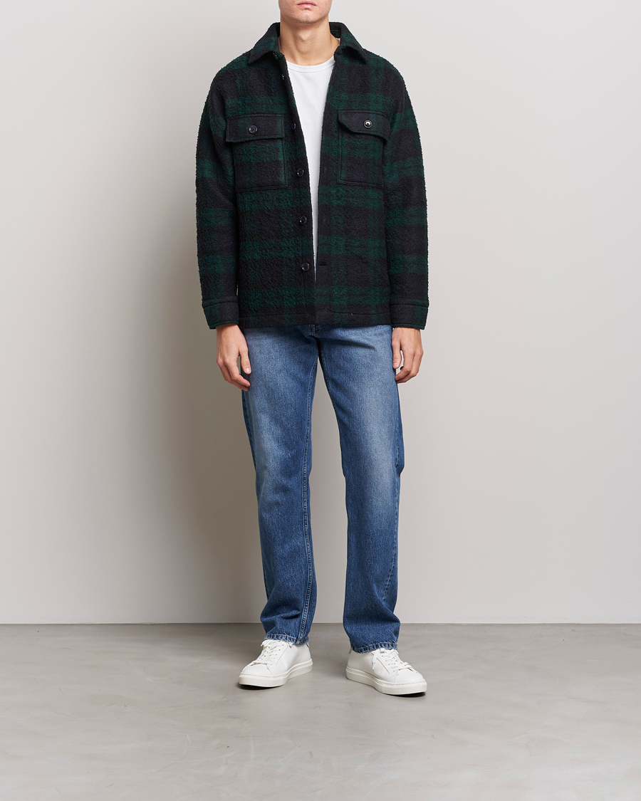 Herr | Jackor | NN07 | Soren Blackwatch Checked Jacket Navy/Green