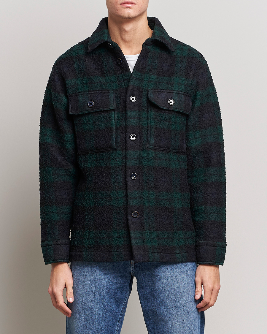 Herr | NN07 Jackor | NN07 | Soren Blackwatch Checked Jacket Navy/Green