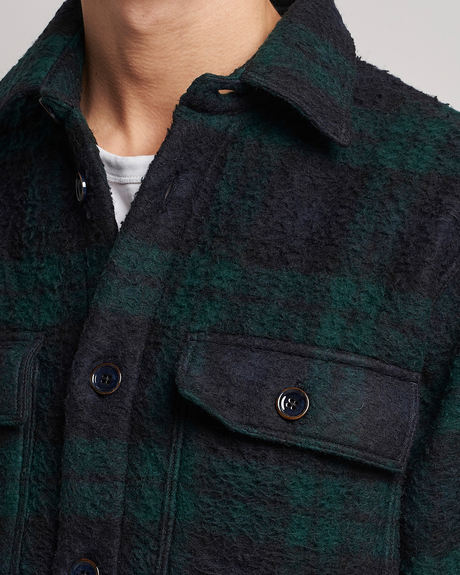 Herr | Jackor | NN07 | Soren Blackwatch Checked Jacket Navy/Green