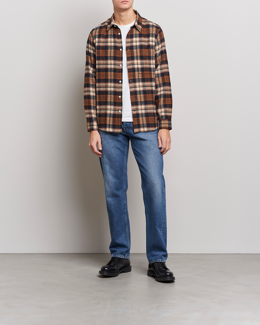 Herr | Skjortor | NN07 | Arne Brushed Cotton Checked Shirt Multi