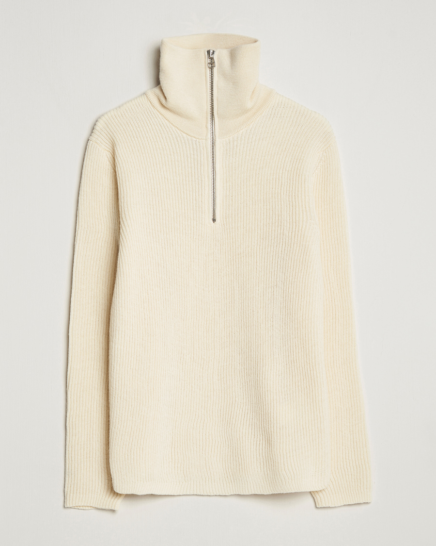 Herr | Tröjor | NN07 | Holger Knitted Ribbed Half Zip Ecur