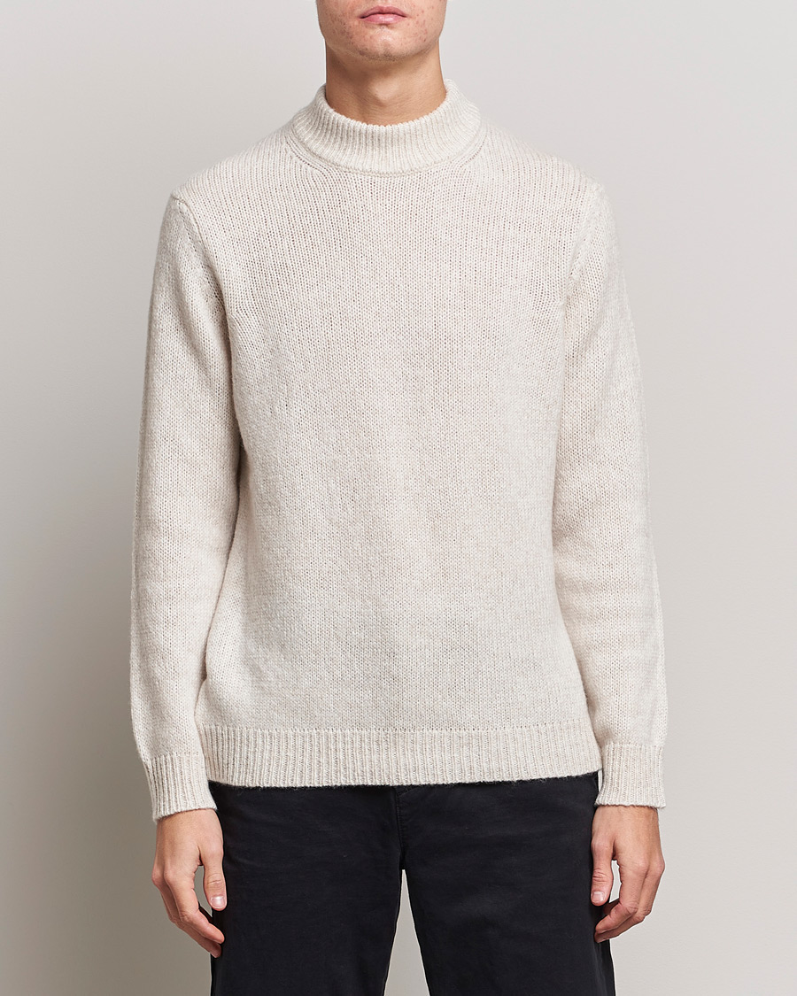 Herr | Tröjor | NN07 | Nick Mock Neck Sweater Oat