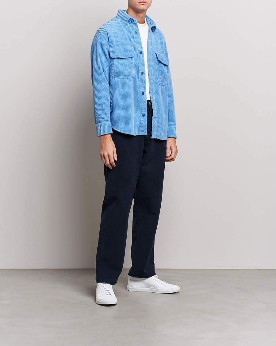 Herr | Skjortor | NN07 | Folmer Corduroy Shirt Cobalt Blue