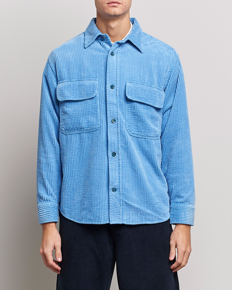 Herr | Skjortor | NN07 | Folmer Corduroy Shirt Cobalt Blue